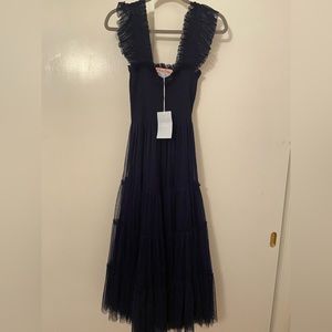 Hill House XS Navy Blue. Comes with slip. Only hung for photo.